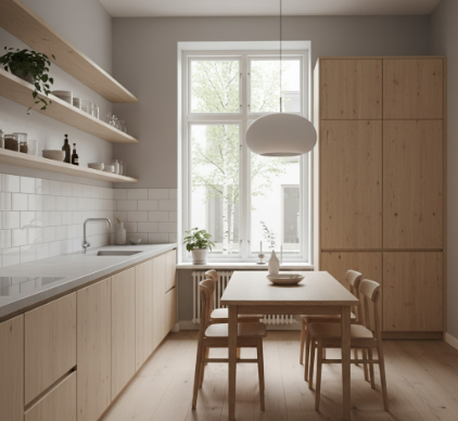 Scandinavian Kitchen Style Light Wood and Simple Design