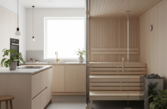 Finnish Kitchen Design Sauna Adjacent and Natural Light